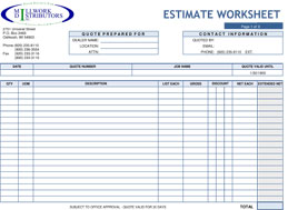 MDI Estimate Worksheet